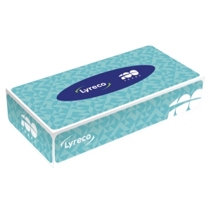 LYRECO 2 PLY WHITE FACIAL TISSUES- BOX OF 100 SHEETS