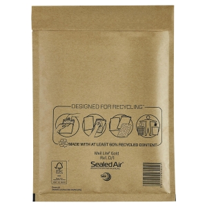 MAIL LITE GOLD POSTAL BAGS D1 185X265MM BOX OF 100