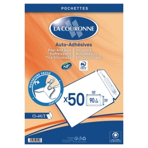 LA COURONNE POCKET PEEL & SEAL C5 162X229 90G WHITE - PACK OF 50