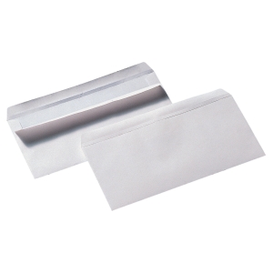 LYRECO WHITE DL SELF SEAL PLAIN ENVELOPES 90GSM - BOX OF 500
