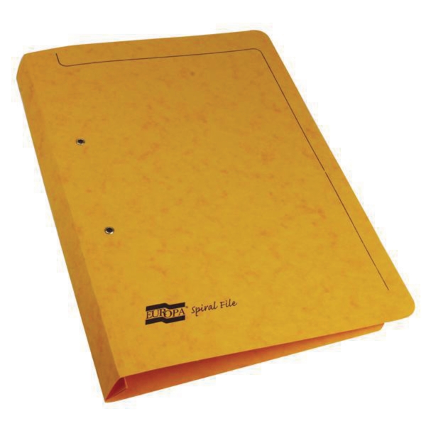 Europa Spiral File A4 Foolscap Yellow - Pack Of 25