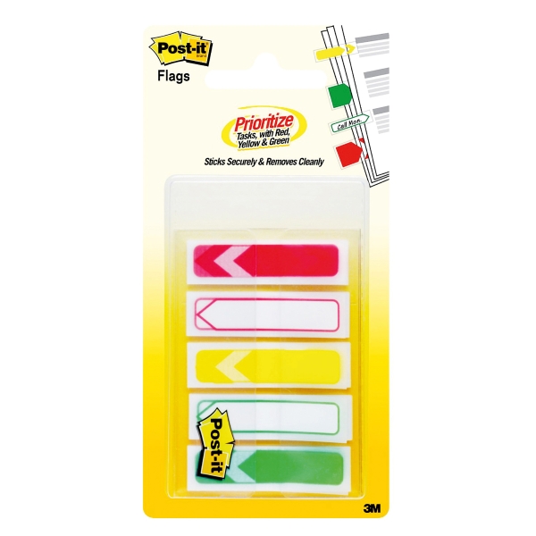 POST-IT 684-ARR-RYG FLAGS 0.47' X 1.7' ASSORTED 5 COLOURS