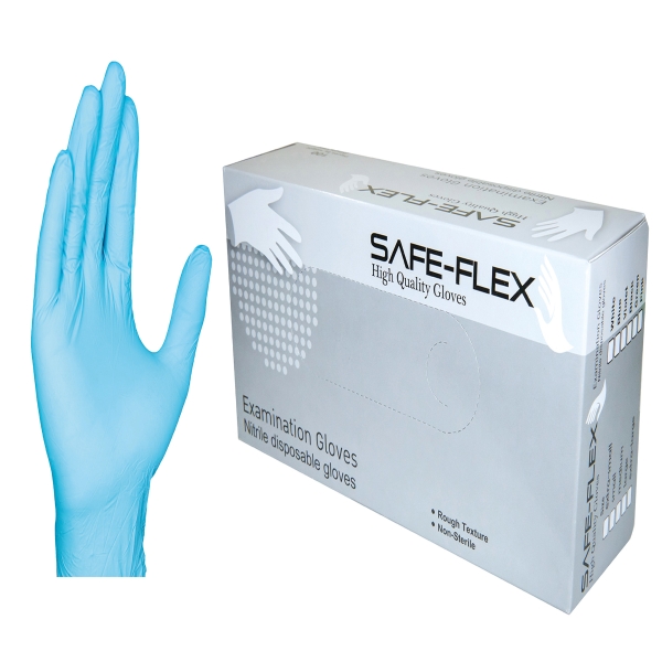 SAFE-FLEX ถุงมือ ไนไตรล์ S ฟ้า แพ็ค 50 คู่