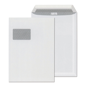 C4 Versandtaschen, selbstklebend, Haftstreifen, Fenster links, weiss, 250 Stück