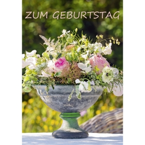 Doppelkarte Art Bula , 122x175 mm, Blumen,  Geburtstag