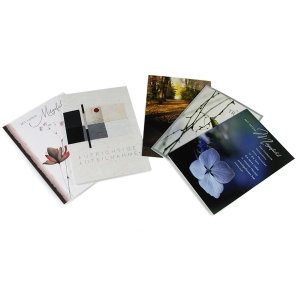 Doppelkarte ABC 90992, Trauer, 117x173 mm, deutsch,  5 Motive, Pk. à 10 Stk.