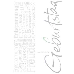 Geburtstagkarte ABC, auf deutsch, 117x173 mm