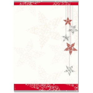 Designpapier Sigel Starlets A4, 90 g/m2, Weihnachten, Packung à 25 Stück