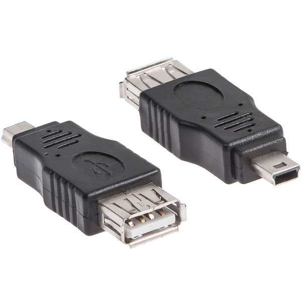 Adaptateur USB A vers USB B mini, LINK2GO AD6512BB, femelle/mâle