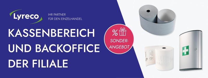 Kassenbereich und Backoffice der Filiale