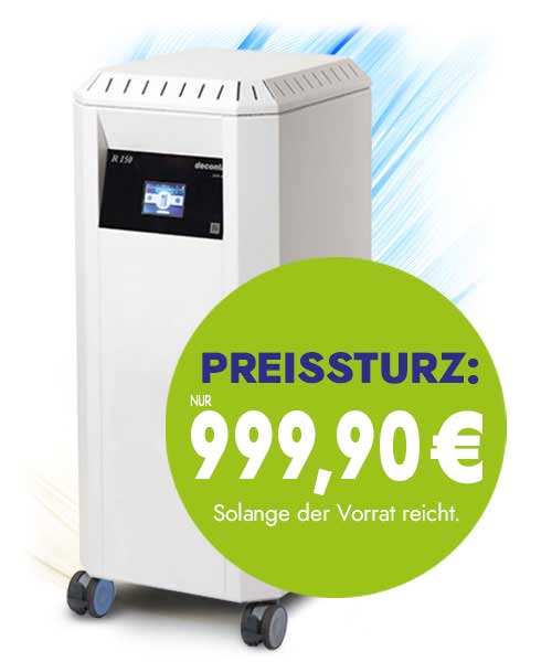 Preissturz beim Luftreiniger R150 silent: Jetzt nur 999 Euro – solange der Vorrat reicht!