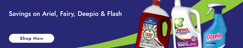 Savings on Ariel, Fairy, Deepio & Flash