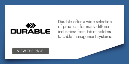 Durable offer a wide selection of products for many different industries: from tablet holders to cable management systems. 