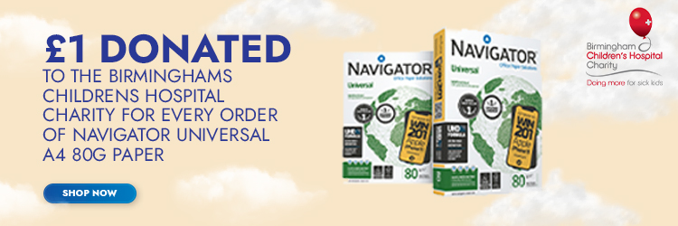 FOR EVERY ORDER OF NAVIGATOR UNIVERSAL A4 80G PAPER, £1 WILL BE DONATED TO THE BIRMINGHAMS CHILDRENS HOSPITAL CHARITY