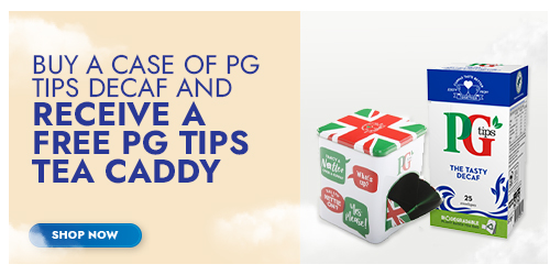 BUY A CASE OF PG TIPS DECAF AND RECIEVE A FREE PG TIPS TEA CADDY