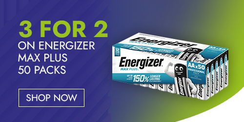3 for 2 on Max Plus 50 Packs Energizer