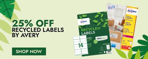 25% off recycled labels by avery