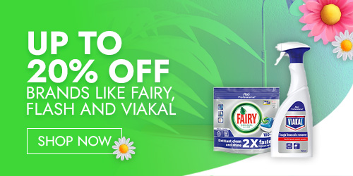UP TO 20% OFF BRANDS LIKE FAIRY, FLASH AND VIAKAL