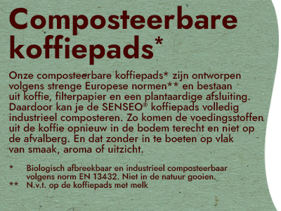 Composteerbare koffiepads