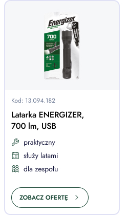 Latarka Energizer 700 lm USB. Praktyczny. Służy latami. Dla zespołu. Zobacz ofertę.