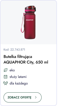 Butelka filtrująca Aquaphor City 650 ml. Eko. Służy latami. Dla każdego. Zobacz ofertę.