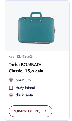 Torba Bombata Classic 15,6 cala. Premium. Styl. Dla klienta. Zobacz ofertę.