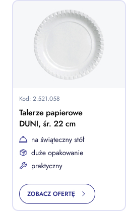 Talerze papierowe Duni 22 cm. Na świąteczny stół. Duże opakowanie. Praktyczny. Zobacz ofertę.