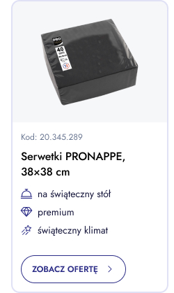 Serwetki Pronappe 38 × 38 cm. Na świąteczny stół. Premium. Świąteczny klimat. Zobacz ofertę.