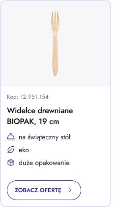 Widelce drewniane Biopak 19 cm. Na świąteczny stół. Eko. Duże opakowanie. Zobacz ofertę.