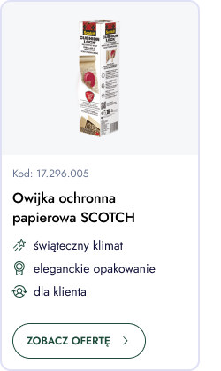 Owijka ochronna papierowa Scotch. Świąteczny klimat. Eleganckie opakowanie. Dla klienta. Zobacz ofertę.