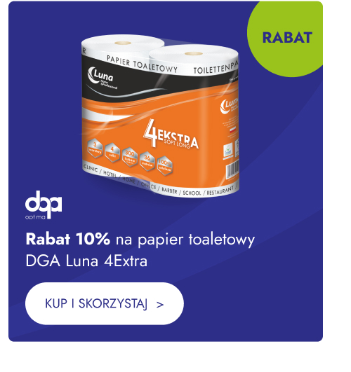Rabat 10% na papier toaletowy DGA Luna 4Extra. Kup i skorzystaj.