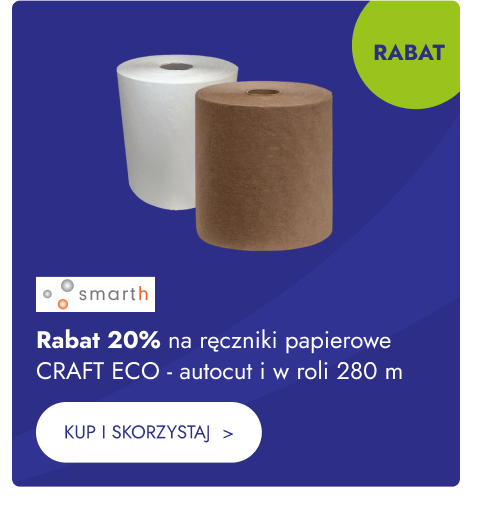 Rabat 20% na ręczniki papierowe CRAFT ECO – autocut i w roli 280 m. Kup i skorzystaj.