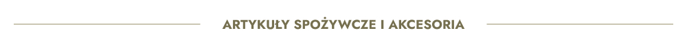  Artykuły spożywcze i akcesoria.