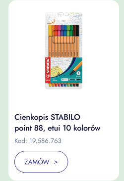 Cienkopis STABILO point 88, etui 10 kolorów. Kod: 19.586.763. Zamów.