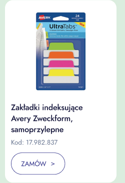Zakładki indeksujące Avery Zweckform, samoprzylepne. Kod: 17.982.837. Zamów.