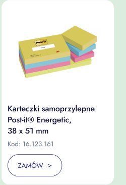 Karteczki samoprzylepne Post-it Energetic, 38 × 51 mm. Kod: 16.123.161. Zamów.