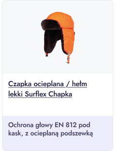 SURFLEX CHAPKA  Ochrona głowy EN 812 pod kask, z ocieplaną podszewką