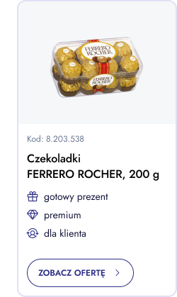 Czekoladki Ferrero Rocher 200 g. Gotowy prezent. Premium. Dla klienta. Zobacz ofertę.